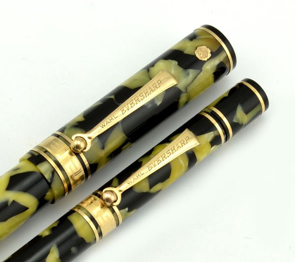 Stylo Plume WAHL EVERSHARP DECOBAND - Corps Noir Et Nacre - Plume M++ Ultra Flex 3B - Occasion
